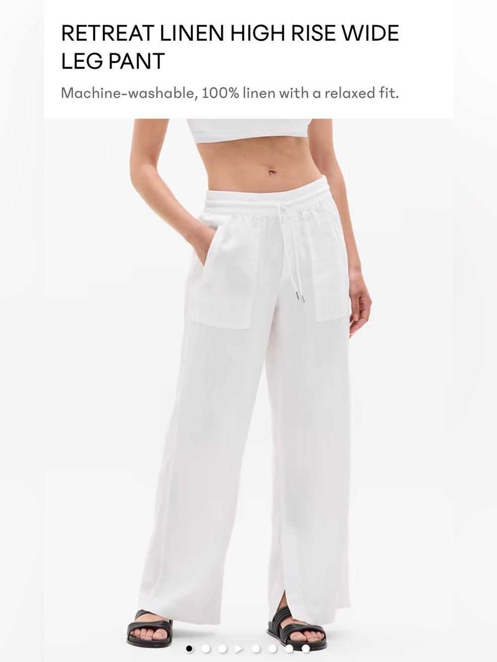 EUC-Athleta Retreat Linen High Rise Wide Leg Pant